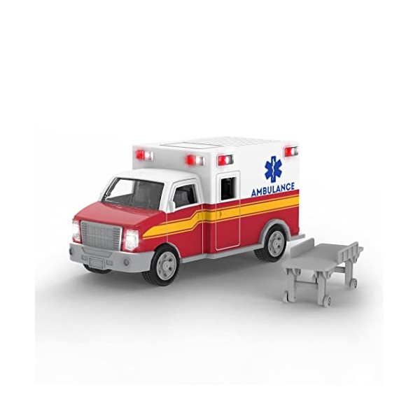 Driven by Battat â Micro Ambulance â Toy Truck with Lights and Sound â Rescue Trucks and Toys for Kids Aged 3 and Up, WH1126Z