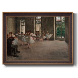 Renditions Gallery Wall Art Bronze & Gold Framed Decoration The Ballet Rehearsal Girls Vintage Abstract Art Prints for Bedroom Dining Living Room Office Home Kitchen Wall Decor - 23"X32"