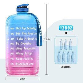 1 Gallon Motivational Fitness Water Bottle with Straw - Your Gym Training Companion