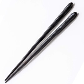 Oedo Tasaki Chopsticks: Hand Carved Ebony Wood Comfortable Chopsticks (1 Pair, Large Size: 9.3 inches (23.5 cm)
