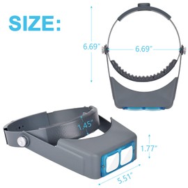 Optivisor Jewelers Magnifying Glasses - 1.5X, 2X, 2.5X, 3.5X Optical Headset Magnifying Visor for Reading, Jeweler Loupe with 4 Lens Close Work Magnifier Headset for Electronics