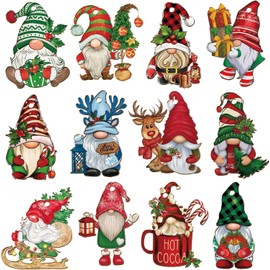 Christmas Gnome Wooden Hanging Ornaments, Pack of 24 Tree Decorations, Wooden Christmas, Christmas Wooden Ornaments, Small, Pendant Wooden Christmas, Santa Elf Christmas Tree Ornaments