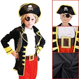 Formemory Pirate Cosplay, Children's Caribbean Pirate Costume, Halloween Costume Set, Pirates of the Caribbean Party, Halloween Cosplay Costume (XL)