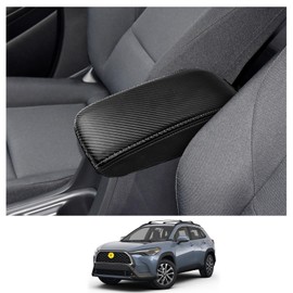 CDEFG Compatible with Toyota Corolla E210 Cross 2019-2023 2024 Centre Armrest Armrest Lid Cover Scratch Protection Centre Console Faux Leather Touring Sports GR Hybrid Accessories (Carbon Fibre Black)