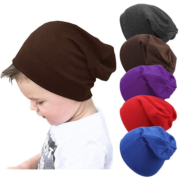 DRESHOW BQUBO 5 Pack Unisex Baby Hats for Kids Cotton