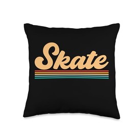 Skateboarder Ice Skating Roller Skate Skateboard Throw Pillow