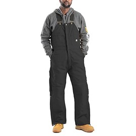 Berne Men's Heritage Insulated Duck Bib Overall, Medium Regular, Black