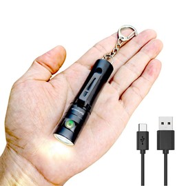 Nitefox U3 Mini Keychain Flashlight USB C Rechargeable Side Switch 500 Lumens High Bright with Built-in Battery Tiny Small Torch for Everyday EDC Emergency Dog Walking Camping Hiking