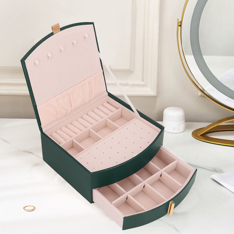 Jewelry Box Double Layer Multifunction High Capacity Jewelry Storage Case