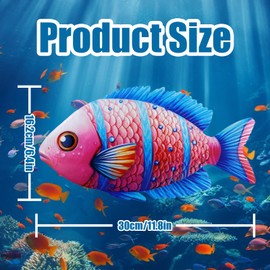 LIUCONGBD 4Pcs Metal Fish Wall Decor, Cute Tropical Fish Art Sculpture, Coastal Wall Hanging Ornament for Indoor or Outdoor Garden Patio Bathroom Living Room,Gifts for Children Friends