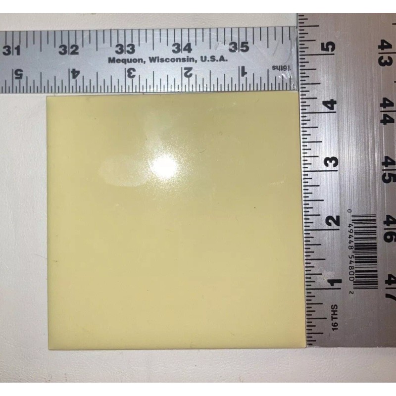 A.T.C.O. Vtg 1 piece 4-3/8" Glossy Yellow Ceramic Tile by