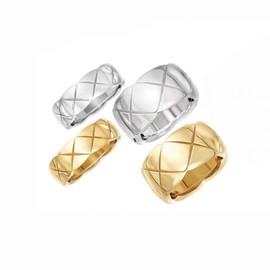 Shapes Studio Gold Ring 18k Gold Rings for Women, Crush Wide Band Gold Ring, Wide Gold Silver Band, Stacking Rings, Gold Wedding Band Minimalist Style (Gold Mid, 6)