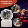 10009 Bull & Bear Snow Globe | White Square Base