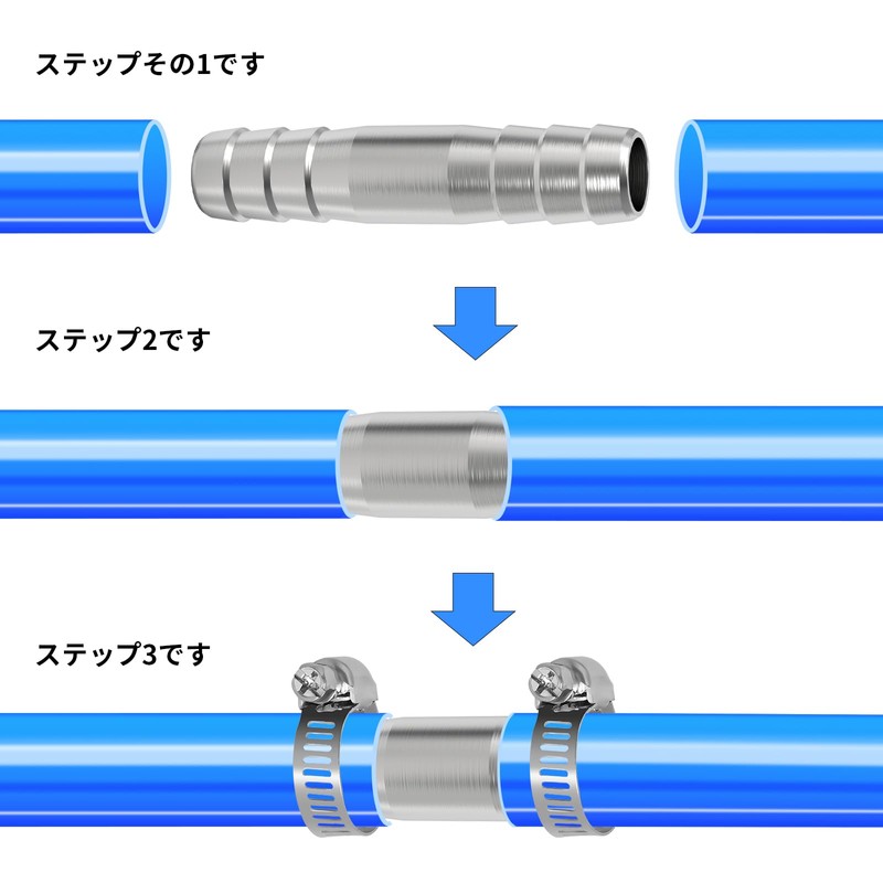 TAILONZ PNEUMATIC 2-piece stainless steel hose head-to-head joint, 6mm head