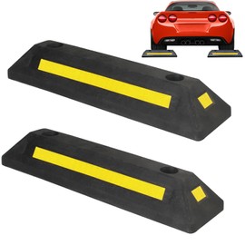YYDS Parking Stopper for Garage 2Pcs, Garage Car Stopper 21",Heavy Duty Parking Aid, Parking Block Protects Cars Vans Trucks Bolts Included