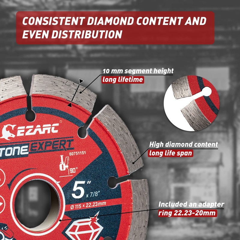 EZARC Diamond Cutting Discs, 125mm Segmented Diamond Cutting Blade for