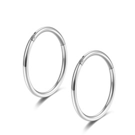 Hinged 18g Nose Rings Hoops 8mm Septum Ring Clicker Daith Rook Conch Cartilage Hoop Earrings Sleeper