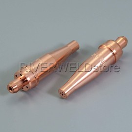 RIVERWELD Acetylene Cutting Tips 1-101 Size 4 & 1-101-4 for Victor-Style Oxygen Oxy Oxyfuel Cutter Torch Made of Copper Pack of 2
