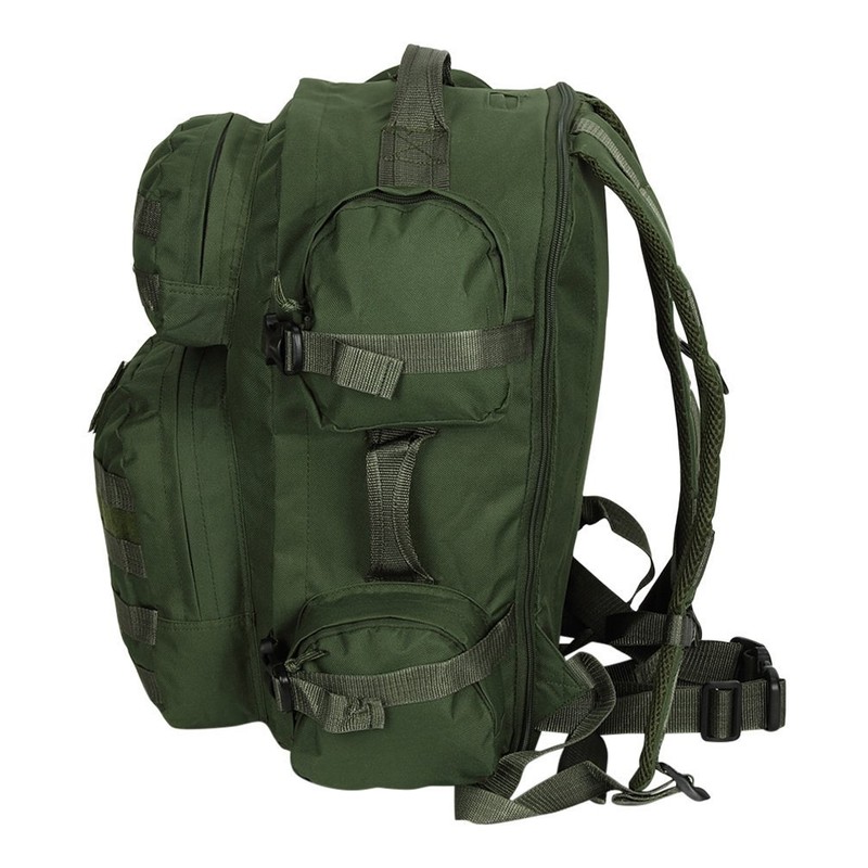 Men's Large OD Green Expandable Tactical Molle Hydration-Ready Backpack Daypack