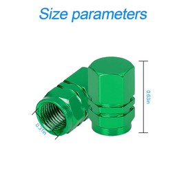 4 PCS Tire Stem Valve Caps Wheel Valve Covers Car Dustproof Tire Cap, Leak-Proof Air Protection Fits Cars, Trucks, Bikes, Motorcycles, Bicycles, Hexagon Shape Design (Green)