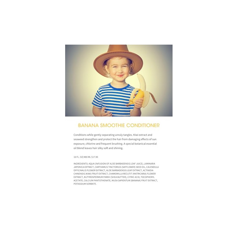 16oz Banana Smoothie Detangler by Clean Kids by Gabriel Cosmetics