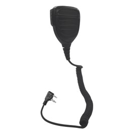 HELETUL Shoulder Mic with 3.5mm Listen Earpiece Walkie Talkie Lapel Microphone Hands Free Speaker Mike for Midland 2 Pin Radio GXT LXT GMRS AVPH10 (Black)