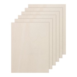 DMiotech 6 Pack 7.1 x 5 x 1/4 Inches 6mm Thick Wood Sheets Basswood Sheets Unfinished Plywood Squares Plywood for DIY Craft Laser Wood Burning Drawing