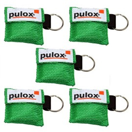 5x PULOX Respiratory Mask Key Ring in Green