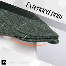 besbomig Flat Cap, Barret Flat Cap, Peaked Cap for Men/Women, Gatsby Newsboy Cap, Beret Caps, Golfer Hat, Autumn/Winter 55–59 cm, Olive green