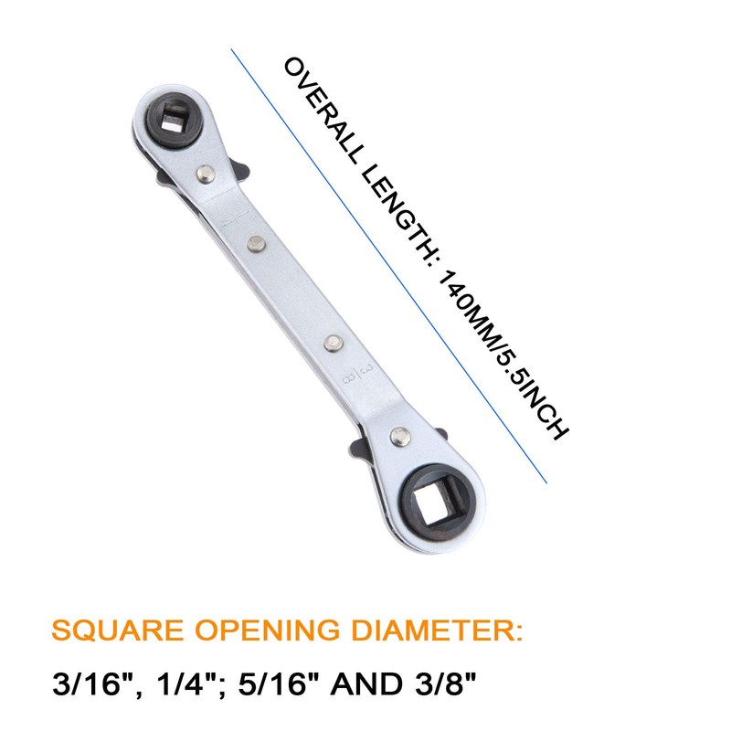 gohantee Refrigeration Ratchet Wrench 4 Different Sizes - 1/4 x