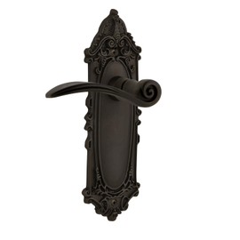 Nostalgic Warehouse Victorian Plate Privacy Swan Lever in Oil-Rubbed Bronze