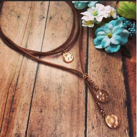 COLORFUL BLING Boho Black Brown Suede Choker Necklace Long Layered Feather Necklaces Birthday Gifts Summer Vacation Jewelry for Women Teen-A