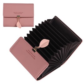 MoFut Women's Card Holder with Coin Compartment, Credit Card Holder, Women's RFID Blocker Wallet, Small, Credit Card Holder Made of Smooth and Soft Synthetic Leather, Credit Card Women with Many