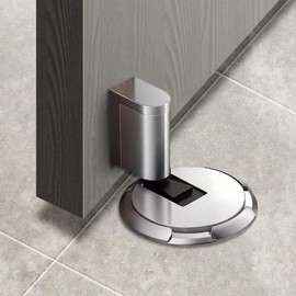 Mechanical Floor Door Stopper,Indoor Windproof Door Stop,Adjustable Height Door Holder,Nail Free or Screws,for Within 3/4 Inch High Door Gaps,No Magnetic Door Stop (Silver)
