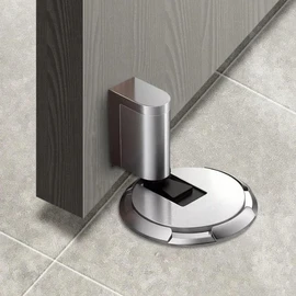 Mechanical Floor Door Stopper,Indoor Windproof Door Stop,Adjustable Height Door Holder,Nail Free or Screws,for Within 3/4 Inch High Door Gaps,No Magnetic Door Stop (Silver)