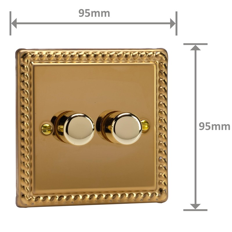 Varilight Double V-Com Rotary 2-Way LED Dimmer 2 x 0-100W