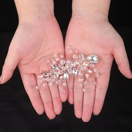 Teyglen Rose Gold Crystal Wedding Hair Barrette Bridal Rhinestone Hair Clips for Women Side Headpiece Decorative Hair Accessories Jewelry for Festival Party Prom Head Piece (Rose Gold)