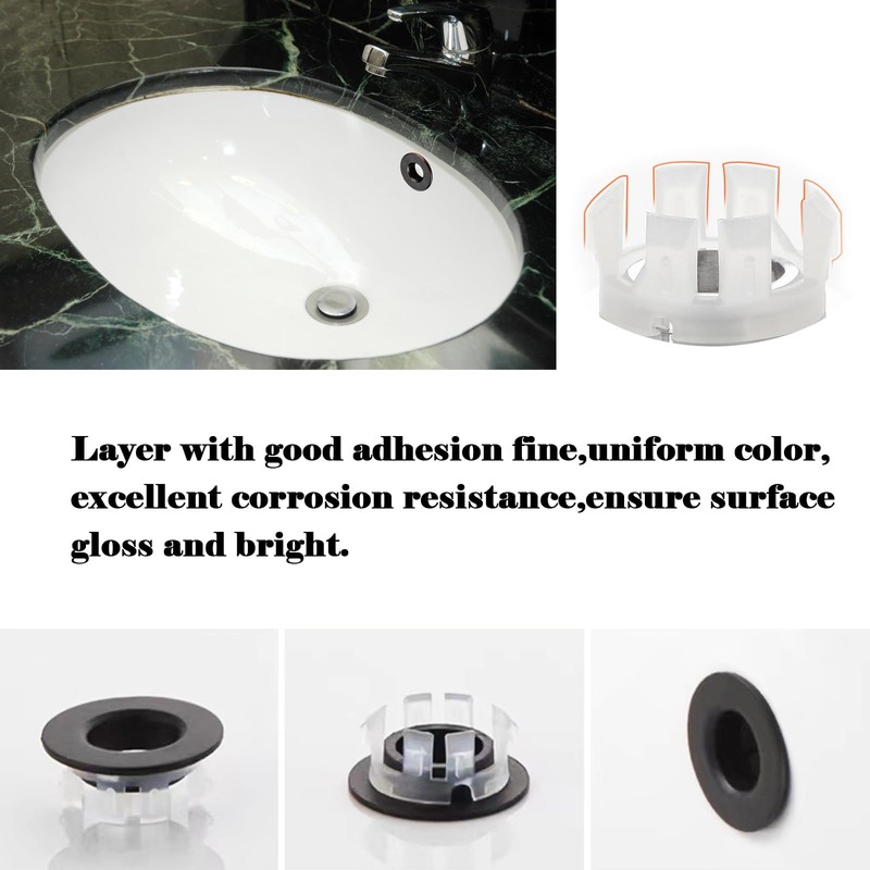 2 Pcs Sink Overflow Ring Brushed Nickel Bathroom Vanity Sink