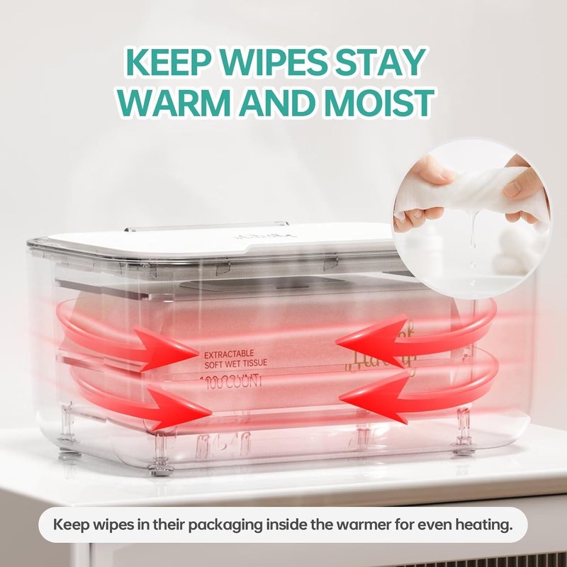 Chefhandy Baby Wipe Warmer, 3-Level Temperature Control, Silent & Even