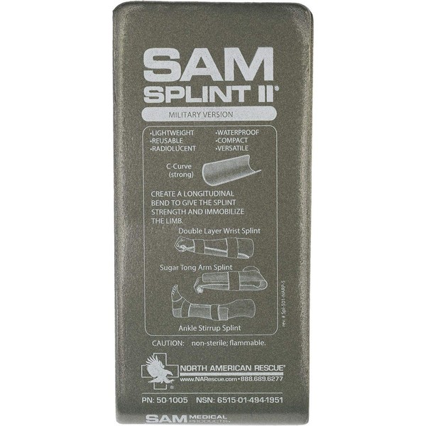 SAM Splint II Tactical Maleable Splint, Olive Drab