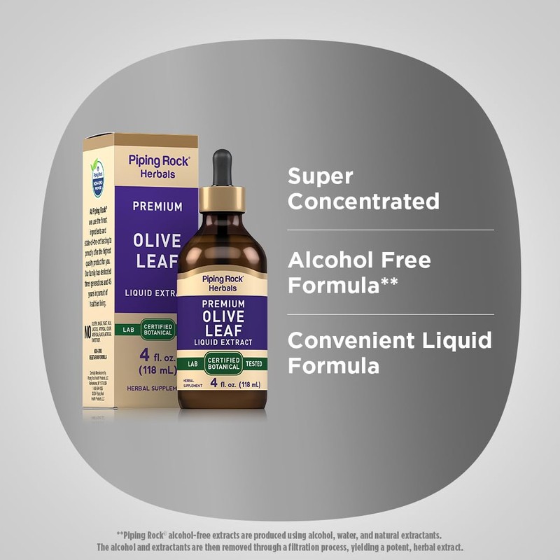 Piping Rock Olive Leaf Extract Liquid Drops | 4 Fl