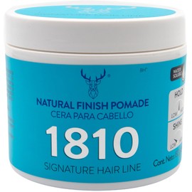 1810 Cera NATURAL FINISH Pomade para cabello (Nueva Imagen) - FIJACIÓN MEDIA - BRILLO NATURAL - Pomada para cabello Base Agua - Libre de Parabenos - Libre de Sulfatos - Cruelty Free - Medium Hold Medium Shine Pomade - Efecto Cera Sin Residuos - 4.58 oz/130 gr