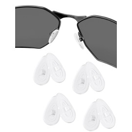 Firtox 4 Pairs Eyeglasses Nose Pads, Screw-in Soft Silicone Eyeglass Nose Pads, Anti-Slip Nose Pads for Glasses (15mm*8mm*5mm)