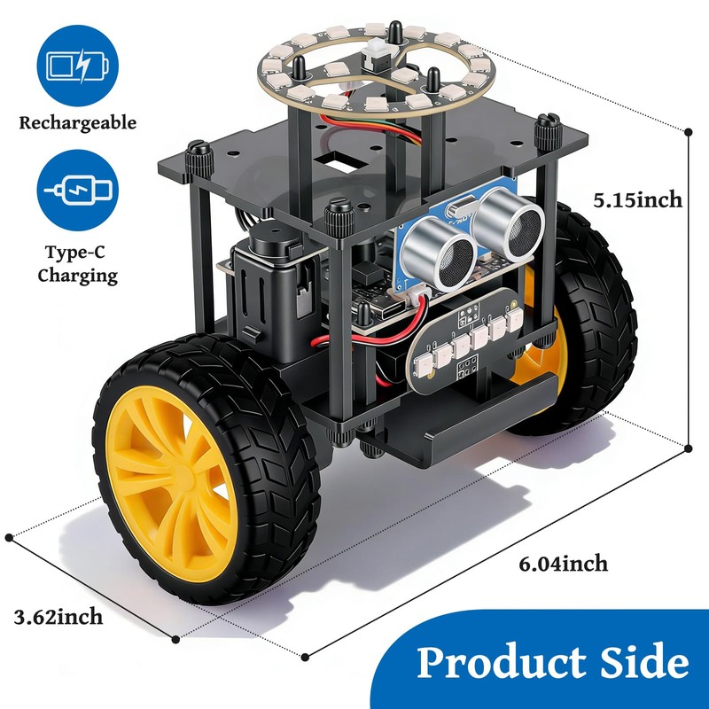 Elfew STEM Robot Car Toys for Kids 8-13, Robot Building