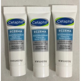 Cetaphil LOT 3 Cetaphil Eczema Restoraderm FLARE-UP Relief Cream .34oz/10g X3 Ex 10/25
