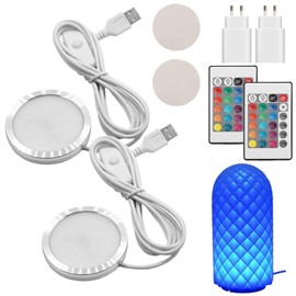 2 Pieces 3D Printer LED Lamp Kit for Lab A1/A1mini/P1S/P1P/X1C, 3D Printer Part LED Light Strip Lighting Strip Model Set, with USB Adapter, Night Light Models Replacement for 3D Printer, RGB Light