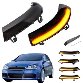 HAHLOMEI Sequential LED Side Mirror Turn Signal Lights Compatible with VW Golf 5 EOS GTI Jetta MK5 Passat B5.5 B6 R36 Sharan Superb B5 R32 Rabbit Dynamic Indicator Mirror Marker Blinker Lamp,2PCS