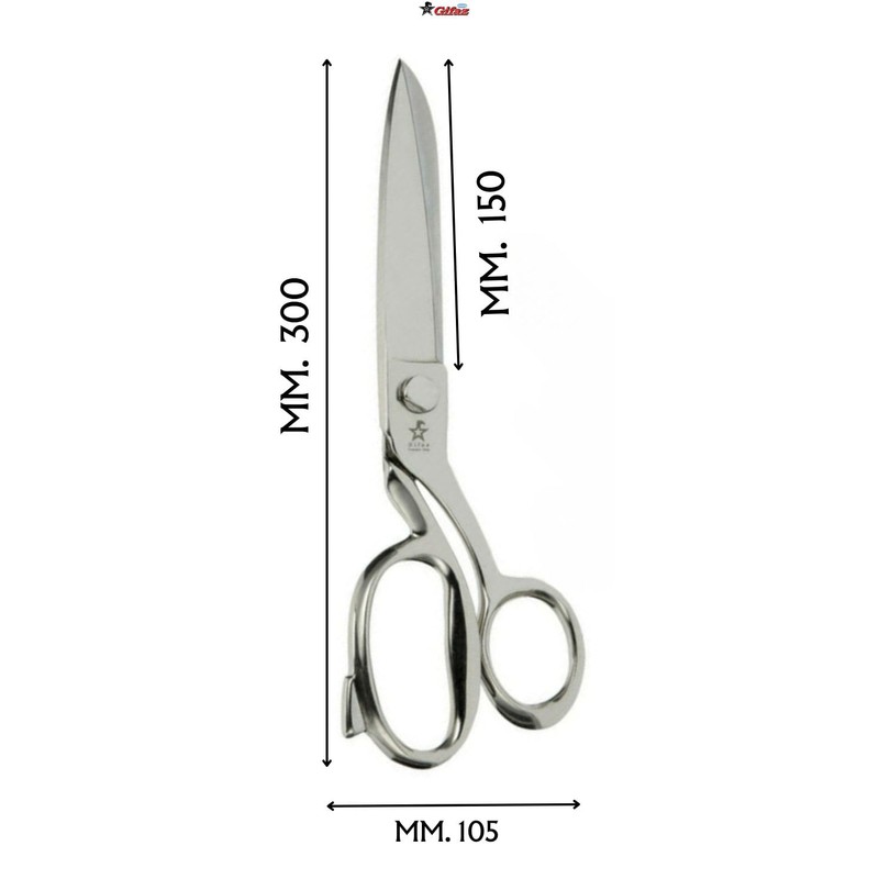 Gifaz Tailor's Scissors Fully Nickel-Plated Made in Italy