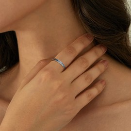 ChicSilver 925 Sterling Silver Infinity Ring 3mm Vintage Simple Stacking Eternity Ring Wedding Band for Women Size 8