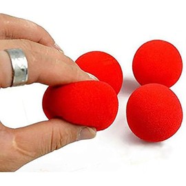 Gammaeon 10 x Red Magic Balls Made of Soft Sponge - Close-Up Magic Accessories for Street Magic and Comedy (4.5 cm Compact Trick Set)